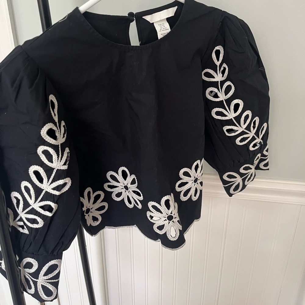 H&M embroidered crop top
